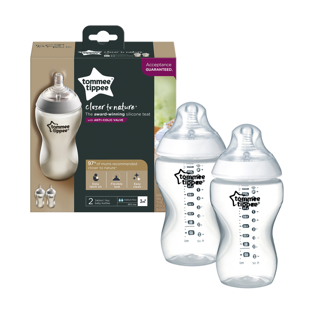 Tommee Tippee Closer to Nature Baby Bottles, Medium Flow Teat with